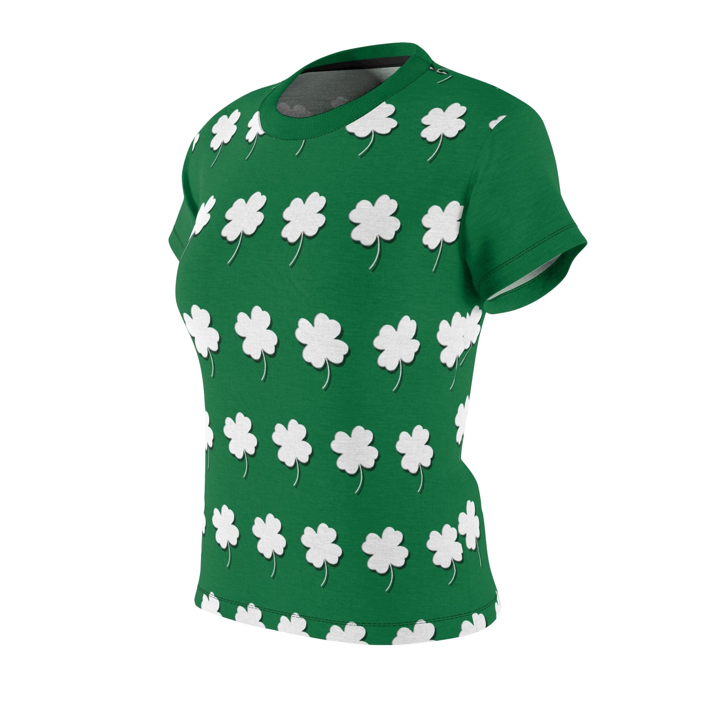 White Clover Green Women's Cut & Sew Tee (AOP)