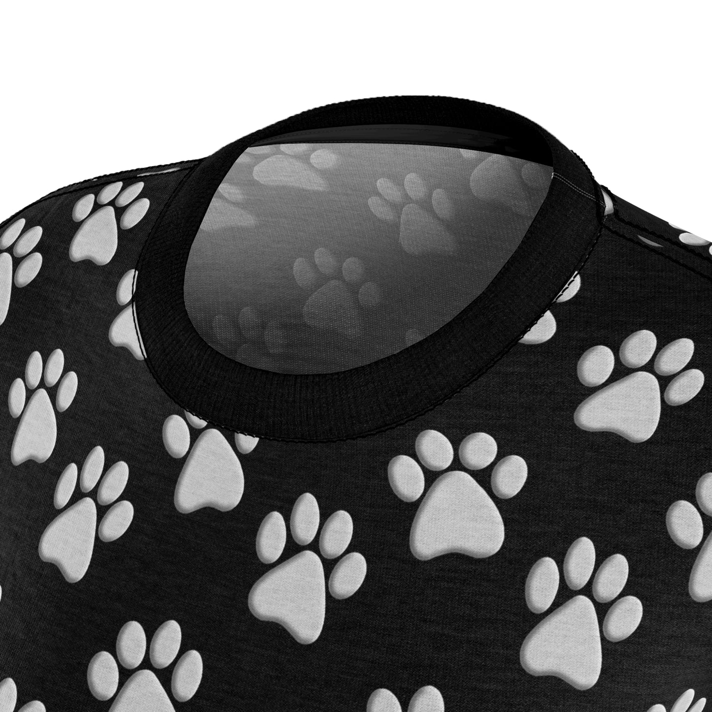 Silver Dog Paw Black Women's Cut & Sew Tee (AOP)