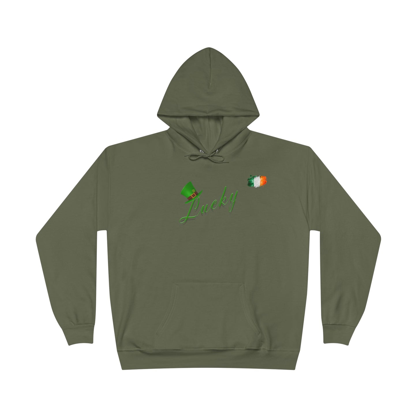 Saint Patrick's Day "Lucky" Ireland Flag Unisex EcoSmartĀ® Pullover Hoodie Sweatshirt
