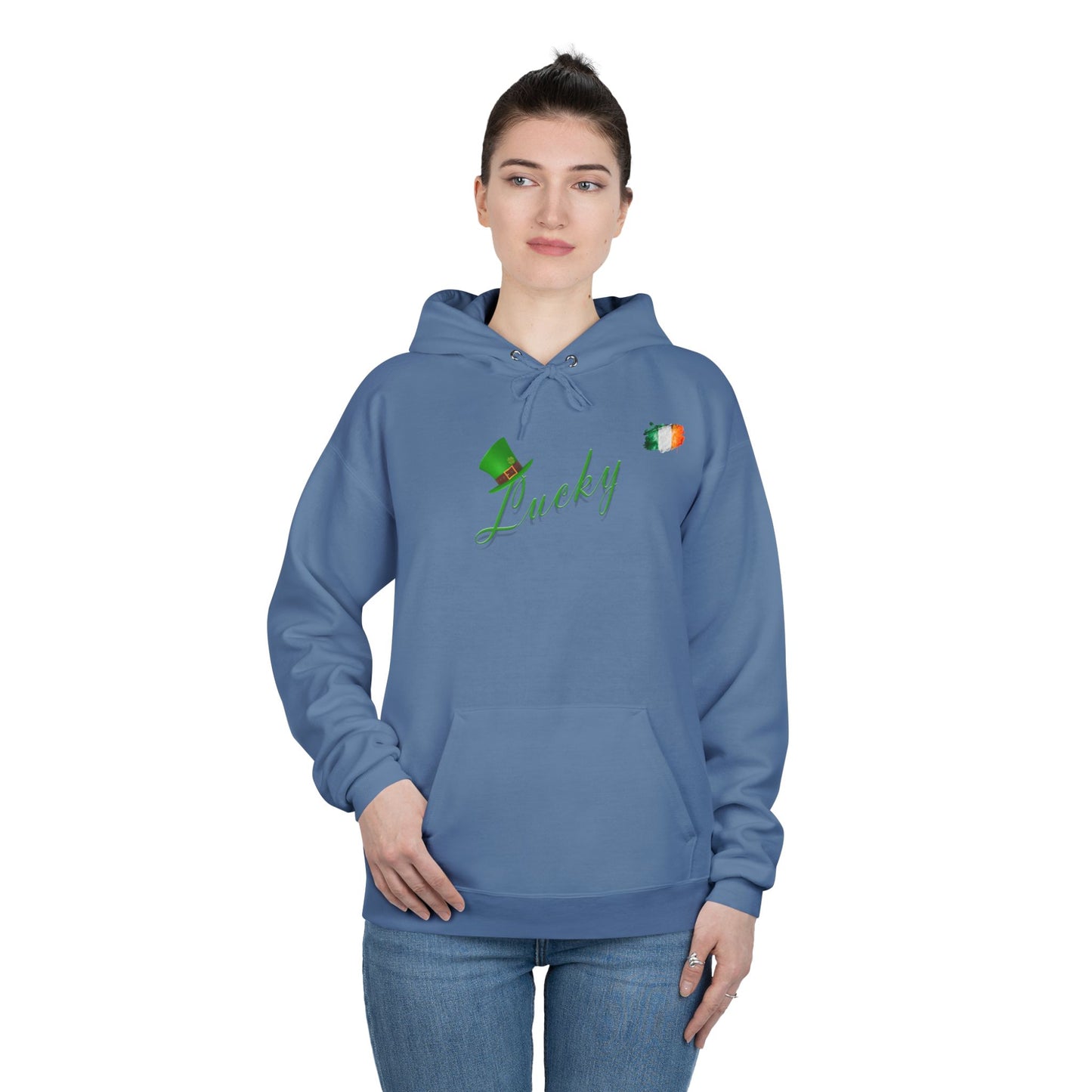 Saint Patrick's Day "Lucky" Ireland Flag Unisex EcoSmartĀ® Pullover Hoodie Sweatshirt