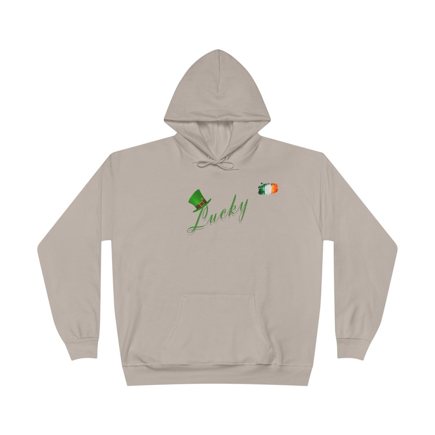 Saint Patrick's Day "Lucky" Ireland Flag Unisex EcoSmartĀ® Pullover Hoodie Sweatshirt