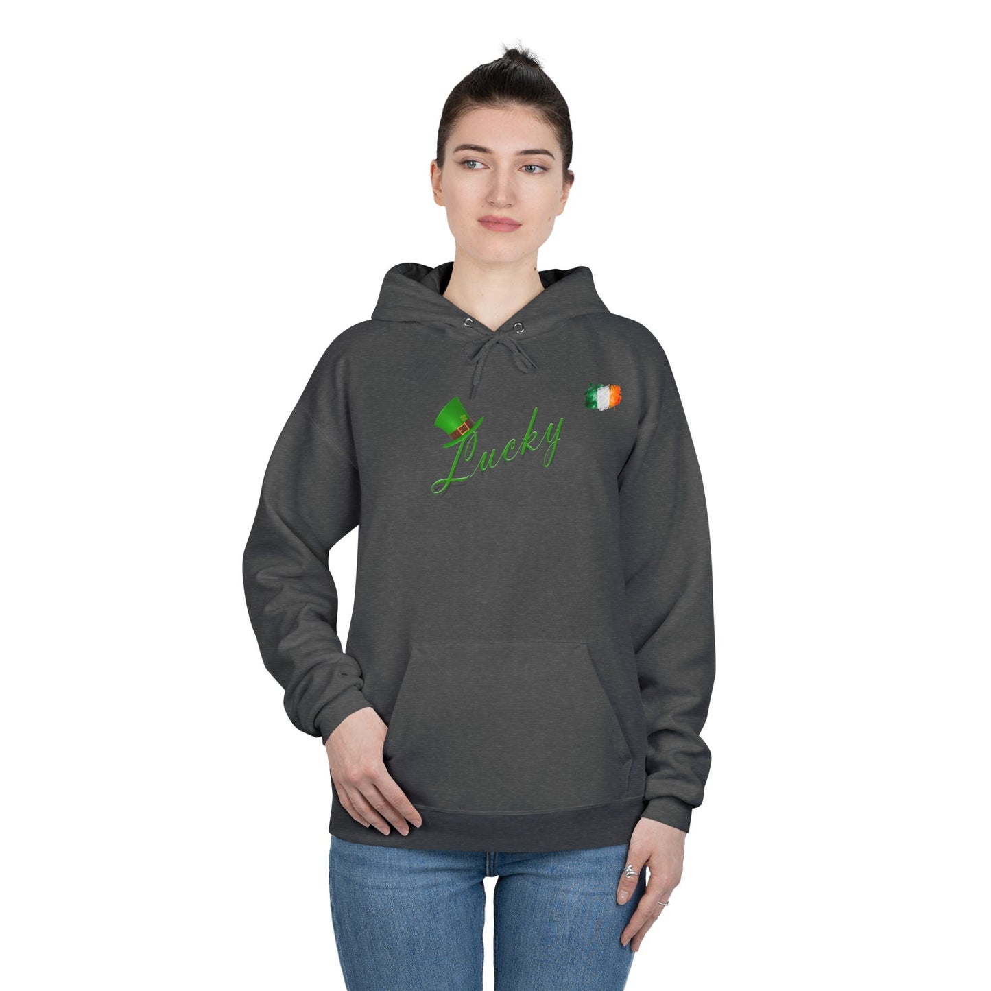 Saint Patrick's Day "Lucky" Ireland Flag Unisex EcoSmartĀ® Pullover Hoodie Sweatshirt