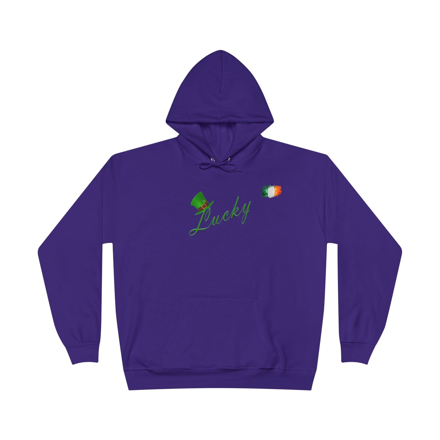 Saint Patrick's Day "Lucky" Ireland Flag Unisex EcoSmartĀ® Pullover Hoodie Sweatshirt