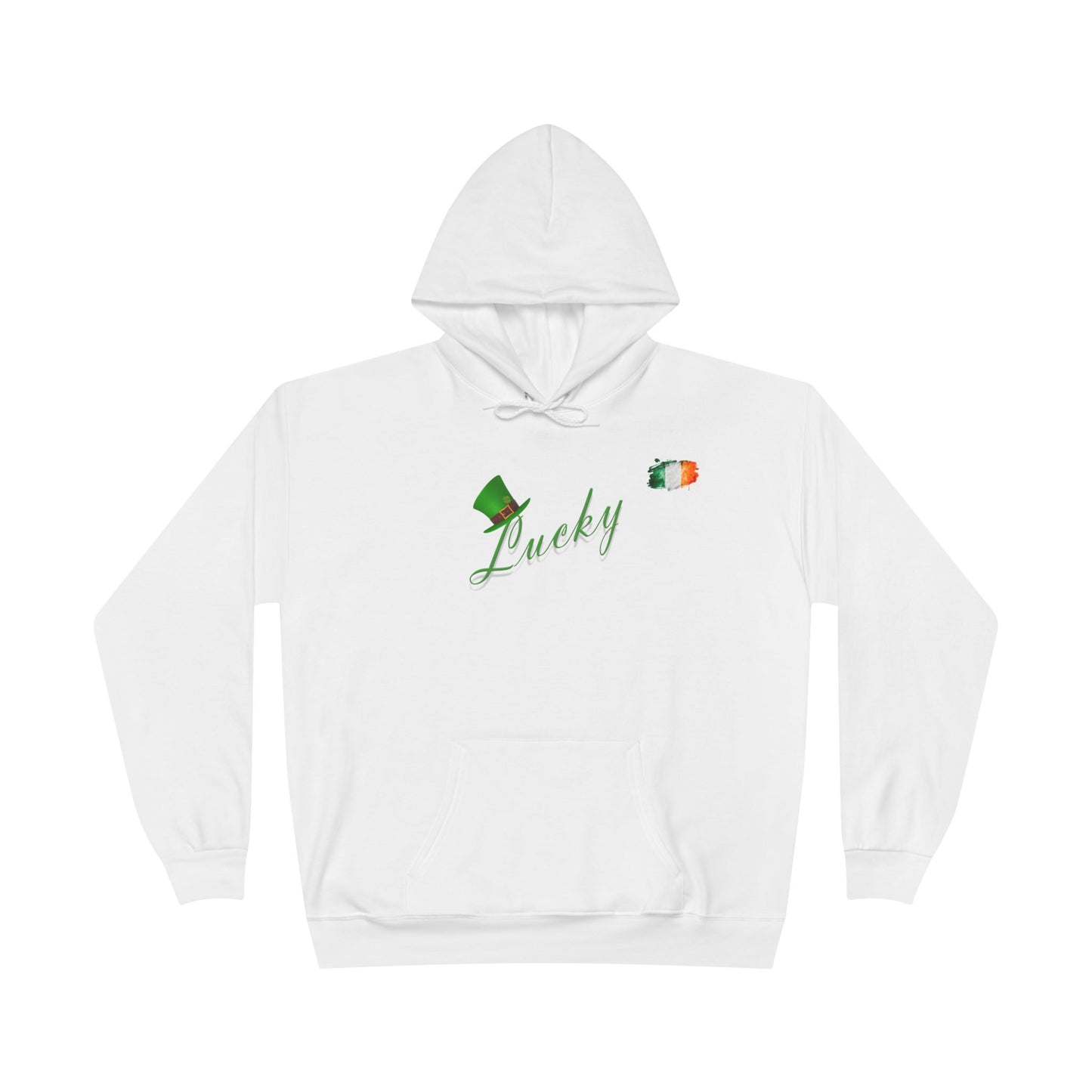Saint Patrick's Day "Lucky" Ireland Flag Unisex EcoSmartĀ® Pullover Hoodie Sweatshirt