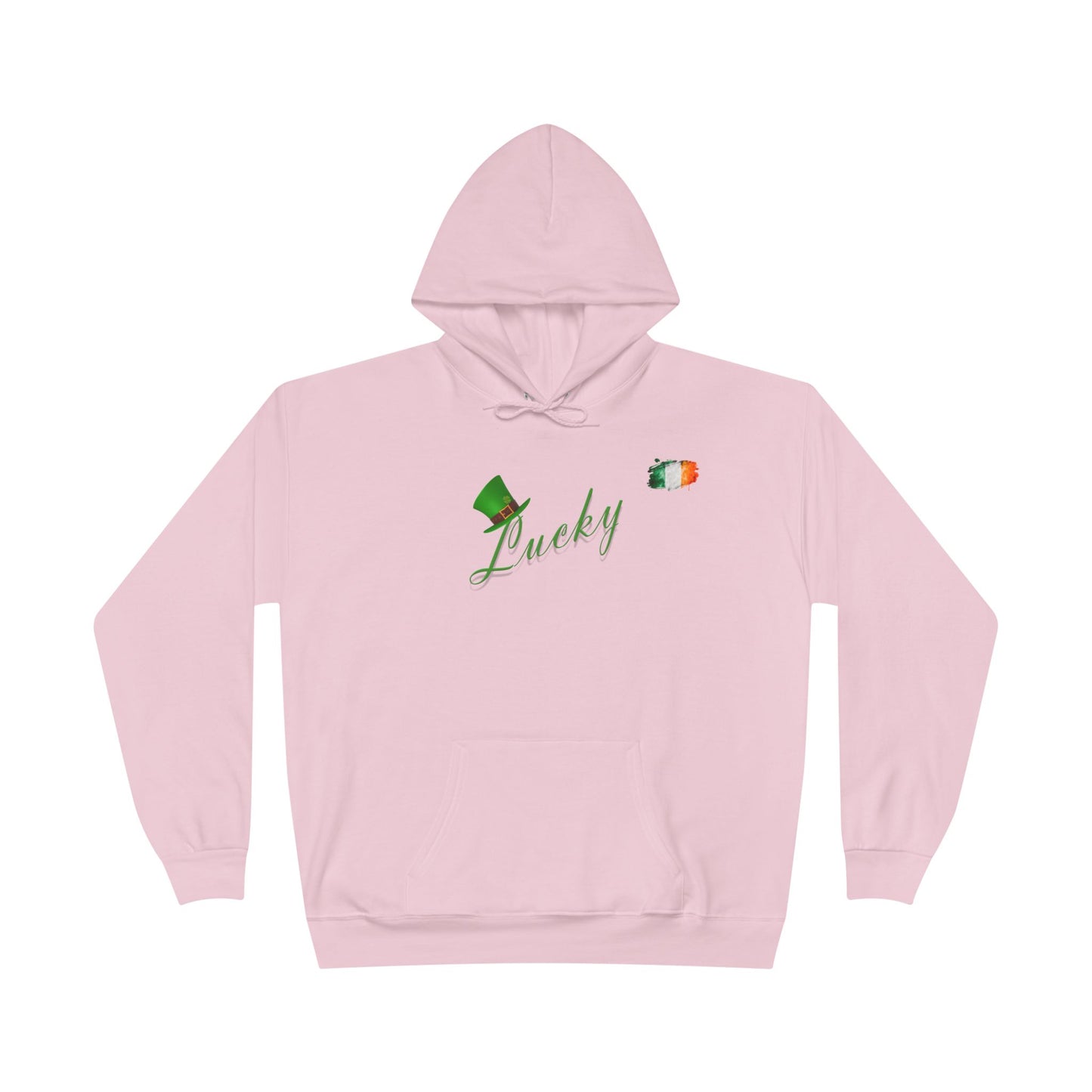 Saint Patrick's Day "Lucky" Ireland Flag Unisex EcoSmartĀ® Pullover Hoodie Sweatshirt