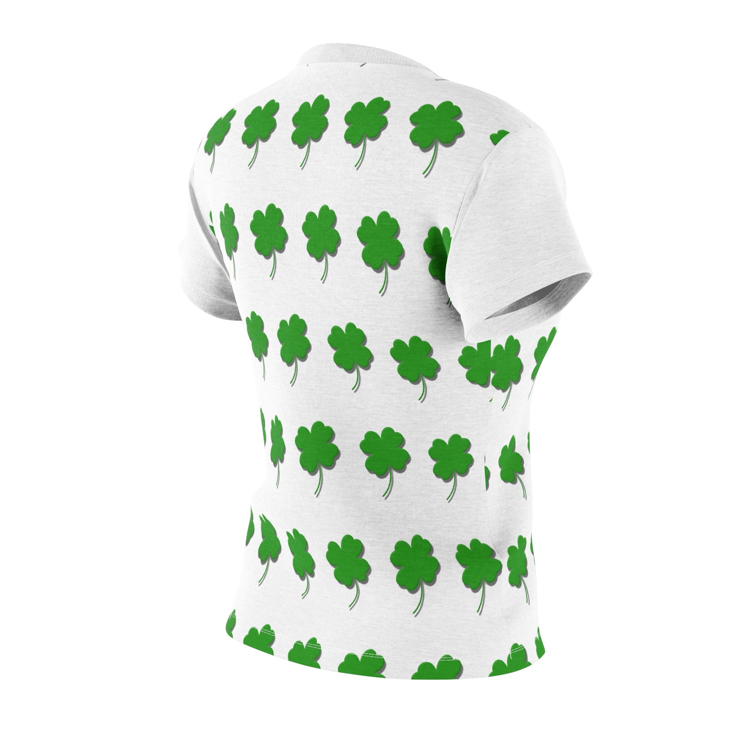 Green Clover White Women's Cut & Sew Tee (AOP)
