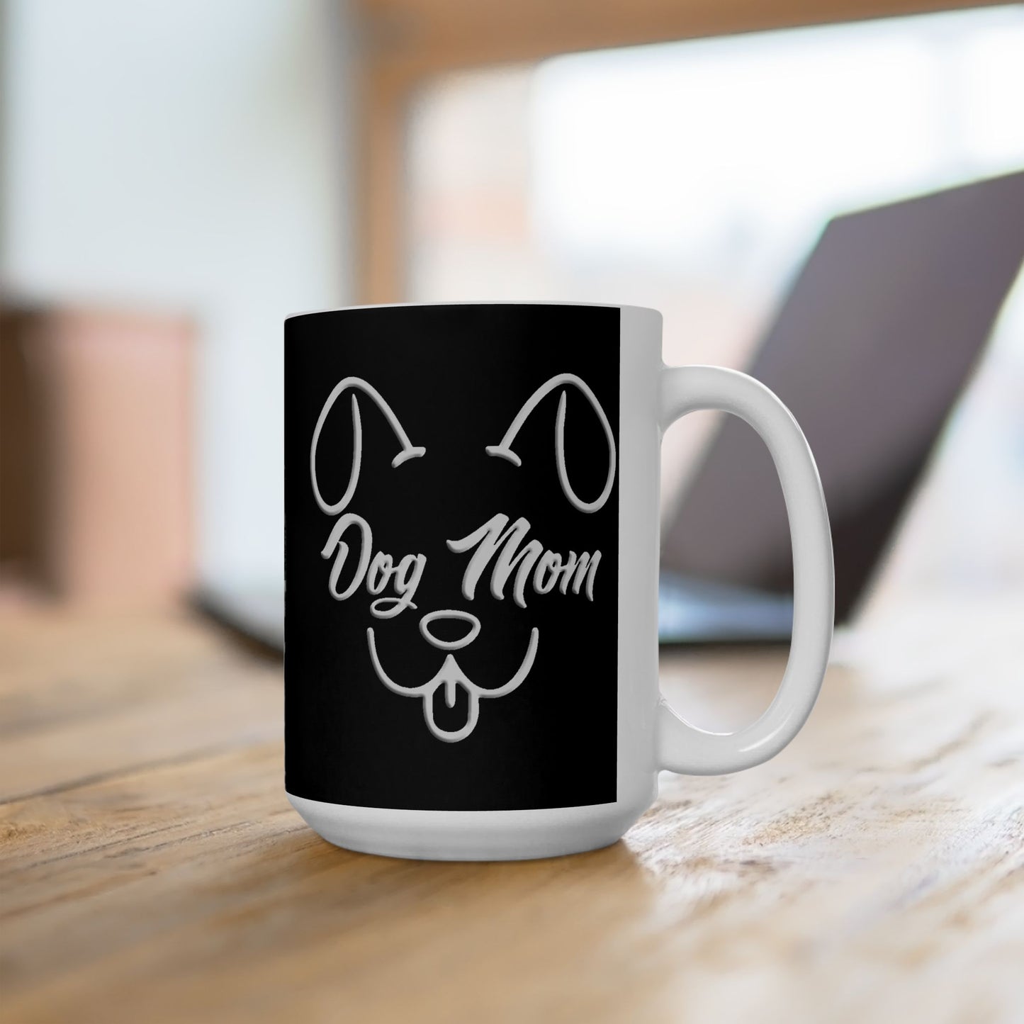 Dog Mom - Black Ceramic Coffee Mug - Stylish & Durable (11oz, 15oz)