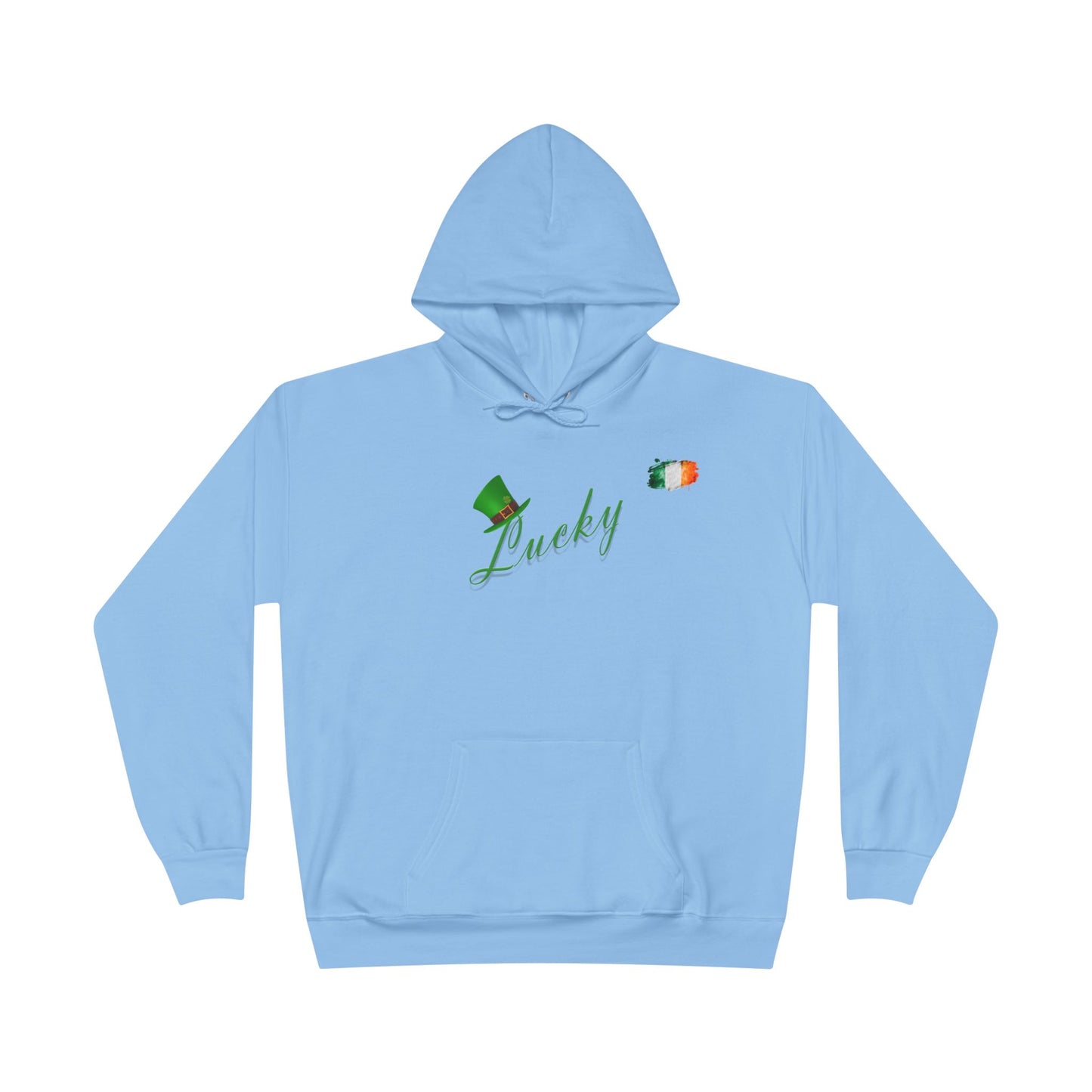 Saint Patrick's Day "Lucky" Ireland Flag Unisex EcoSmartĀ® Pullover Hoodie Sweatshirt
