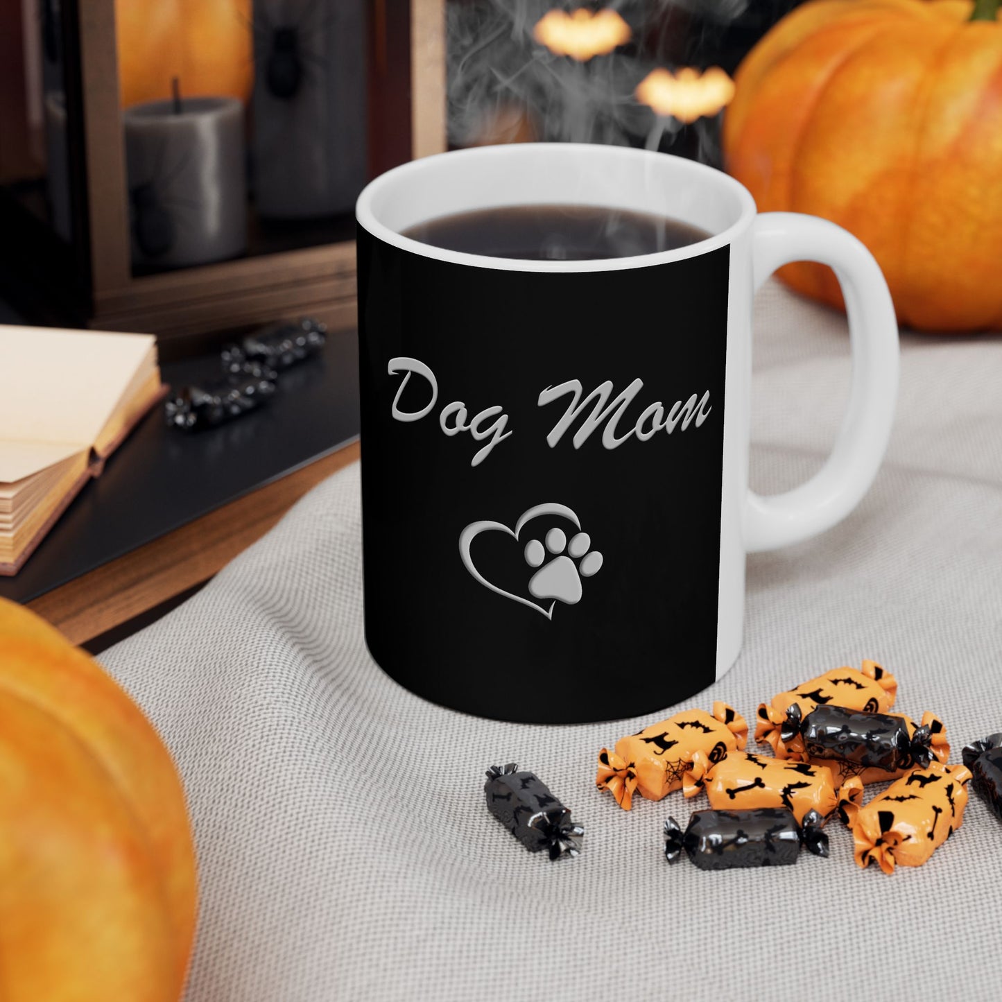Dog Mom Black Ceramic Coffee Mug Stylish & Durable (11oz, 15oz)