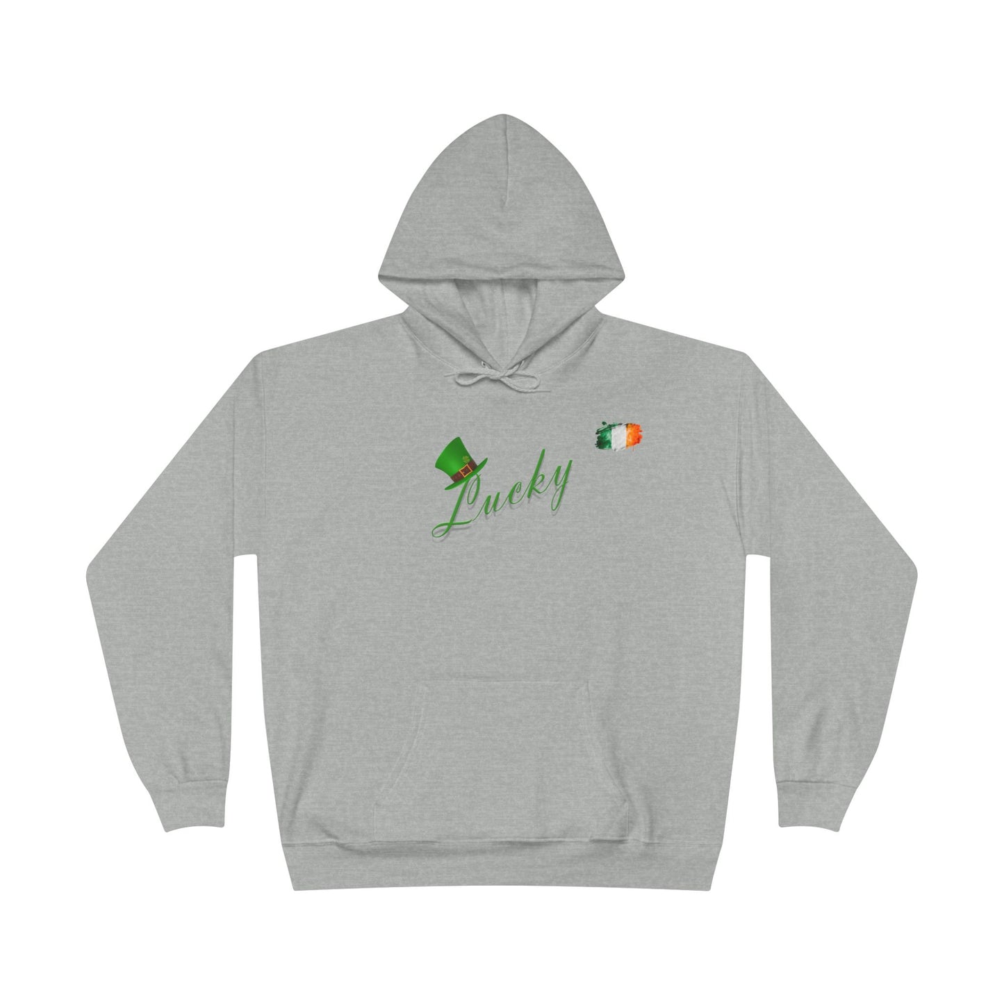 Saint Patrick's Day "Lucky" Ireland Flag Unisex EcoSmartĀ® Pullover Hoodie Sweatshirt