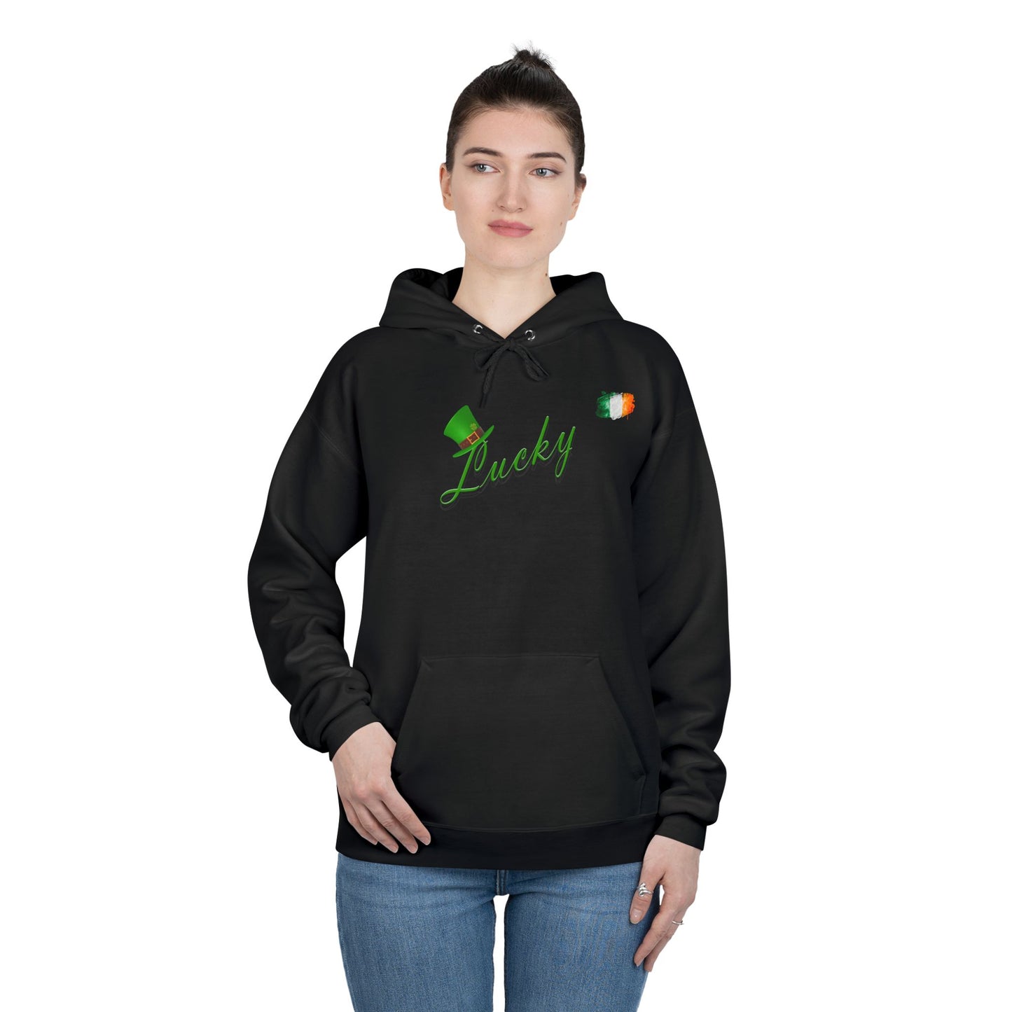 Saint Patrick's Day "Lucky" Ireland Flag Unisex EcoSmartĀ® Pullover Hoodie Sweatshirt