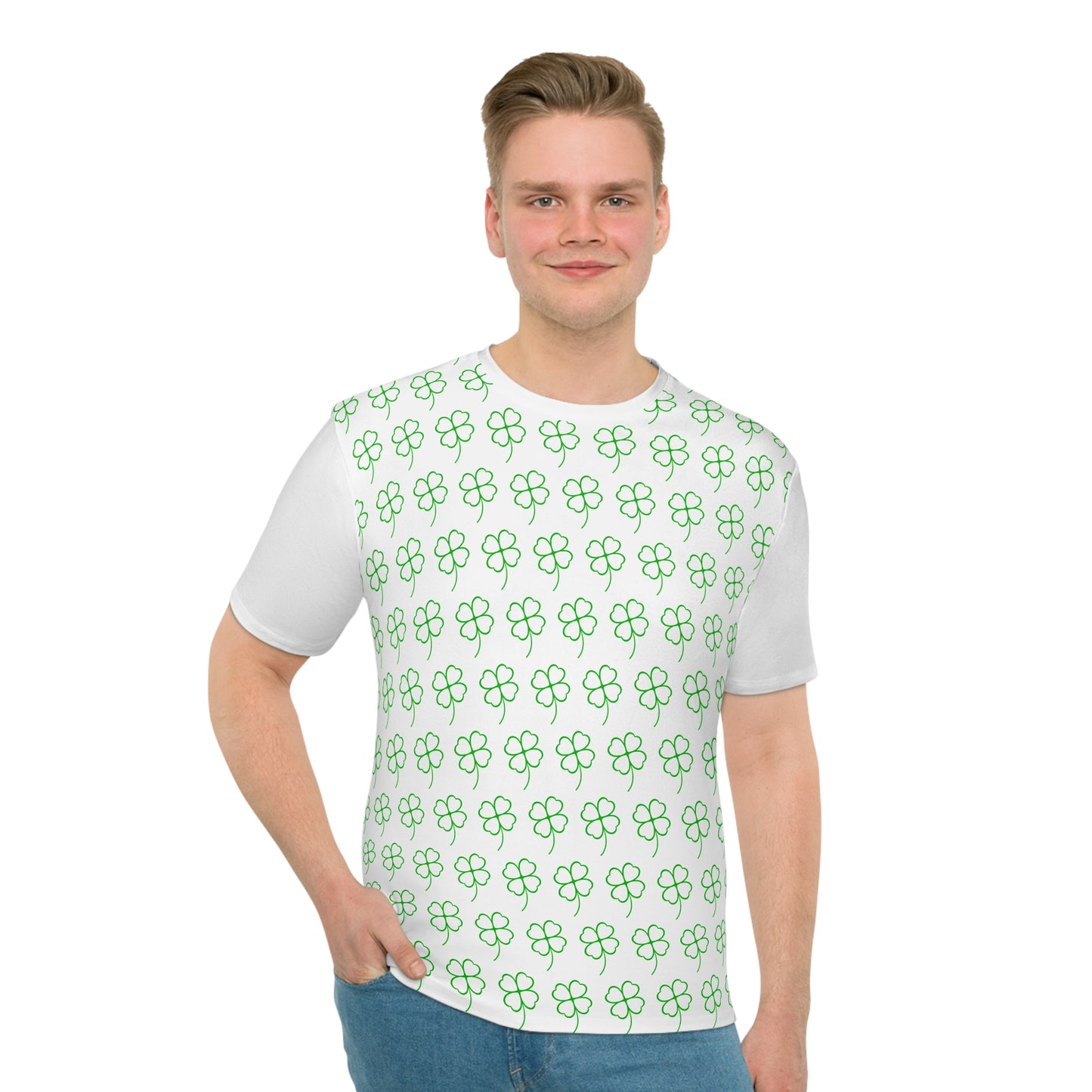 Green Clover Men's Loose T-shirt (AOP)
