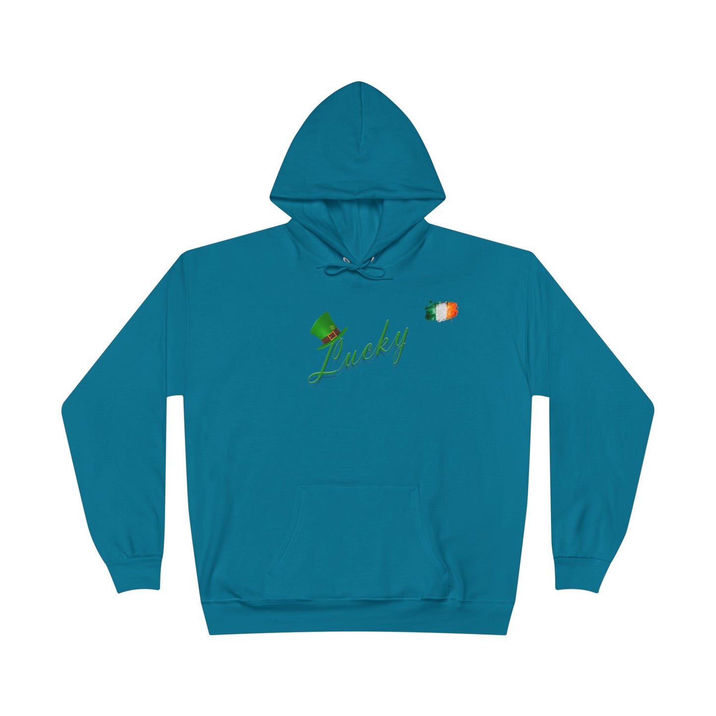 Saint Patrick's Day "Lucky" Ireland Flag Unisex EcoSmartĀ® Pullover Hoodie Sweatshirt