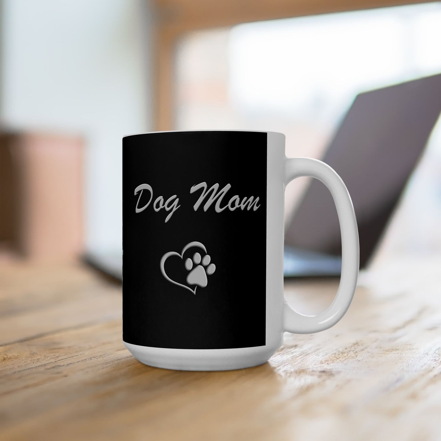 Dog Mom Black Ceramic Coffee Mug Stylish & Durable (11oz, 15oz)