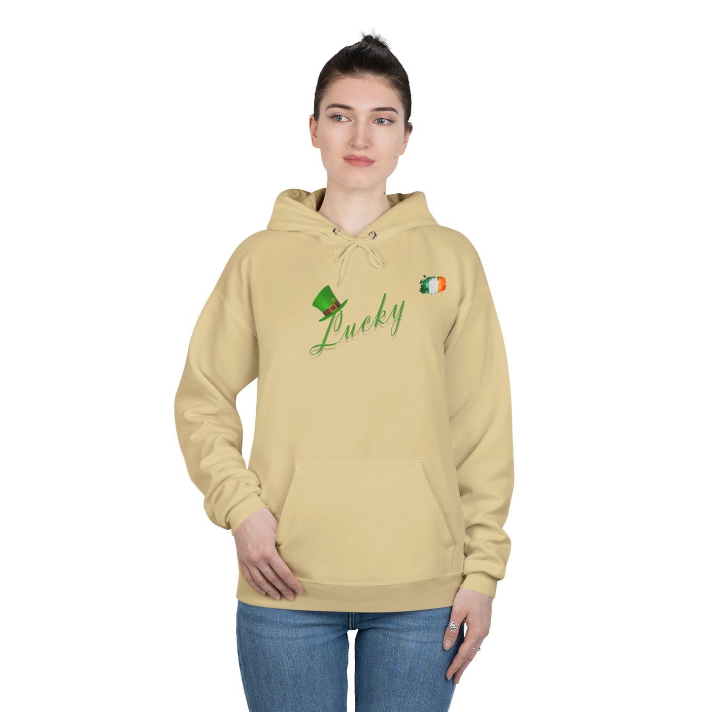 Saint Patrick's Day "Lucky" Ireland Flag Unisex EcoSmartĀ® Pullover Hoodie Sweatshirt