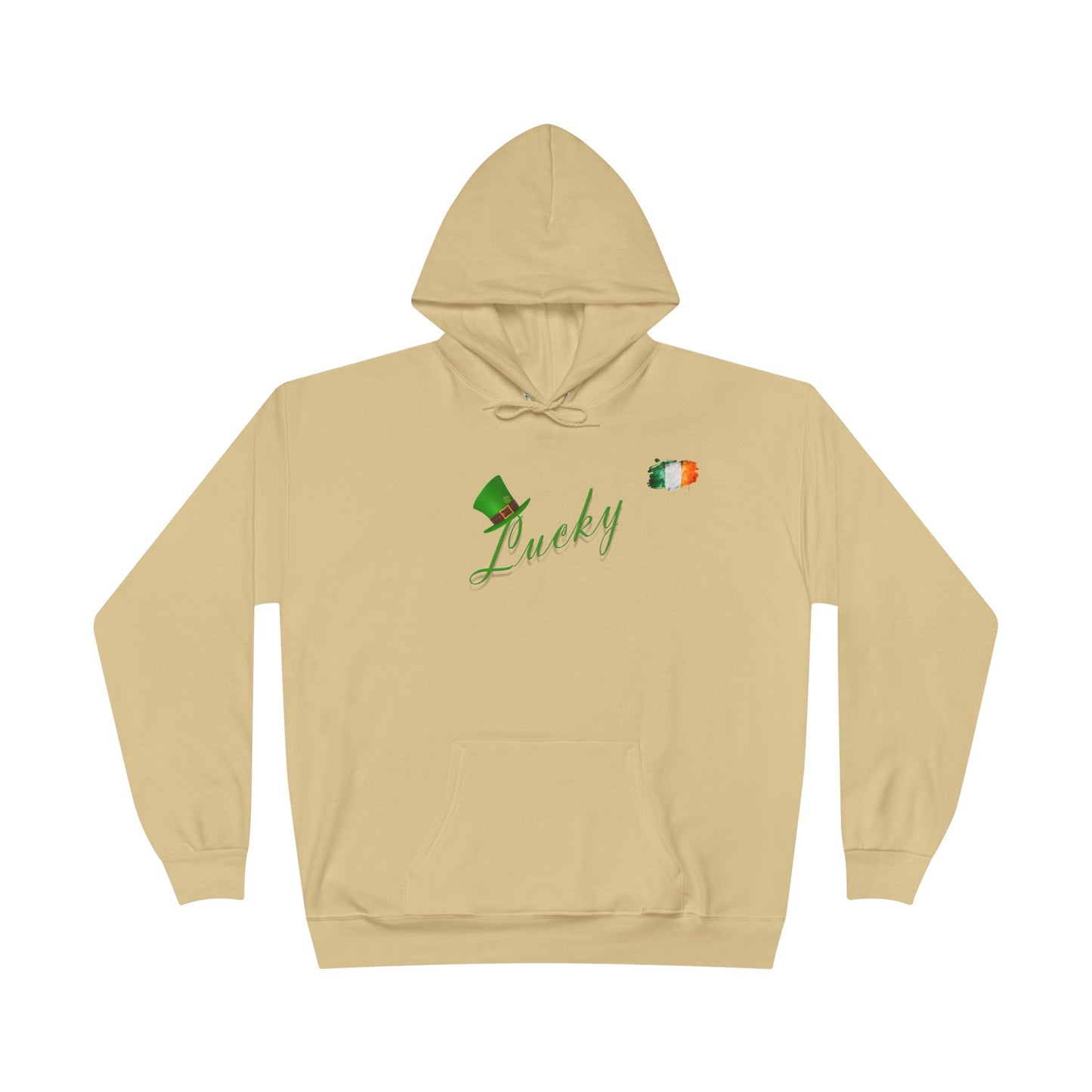 Saint Patrick's Day "Lucky" Ireland Flag Unisex EcoSmartĀ® Pullover Hoodie Sweatshirt