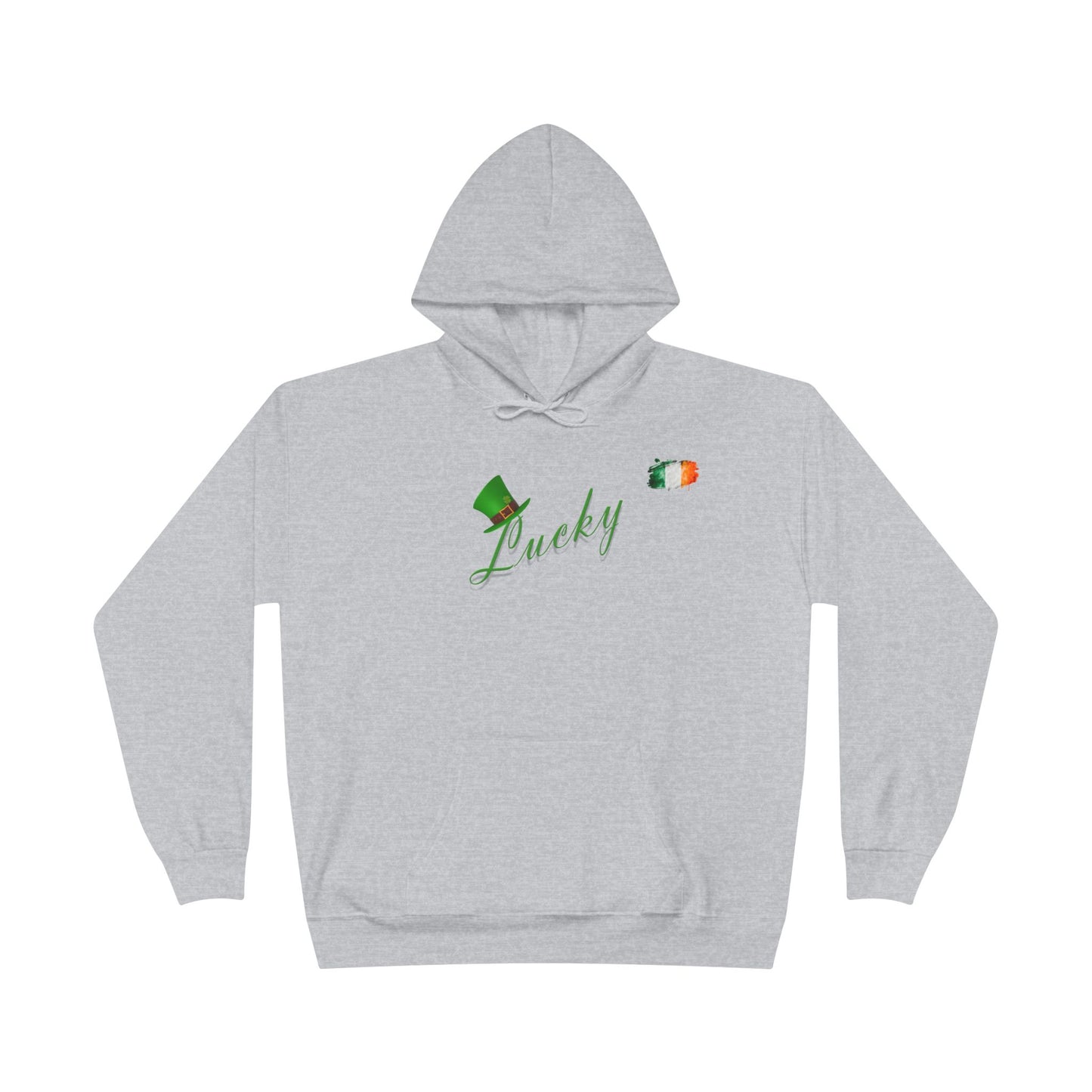 Saint Patrick's Day "Lucky" Ireland Flag Unisex EcoSmartĀ® Pullover Hoodie Sweatshirt
