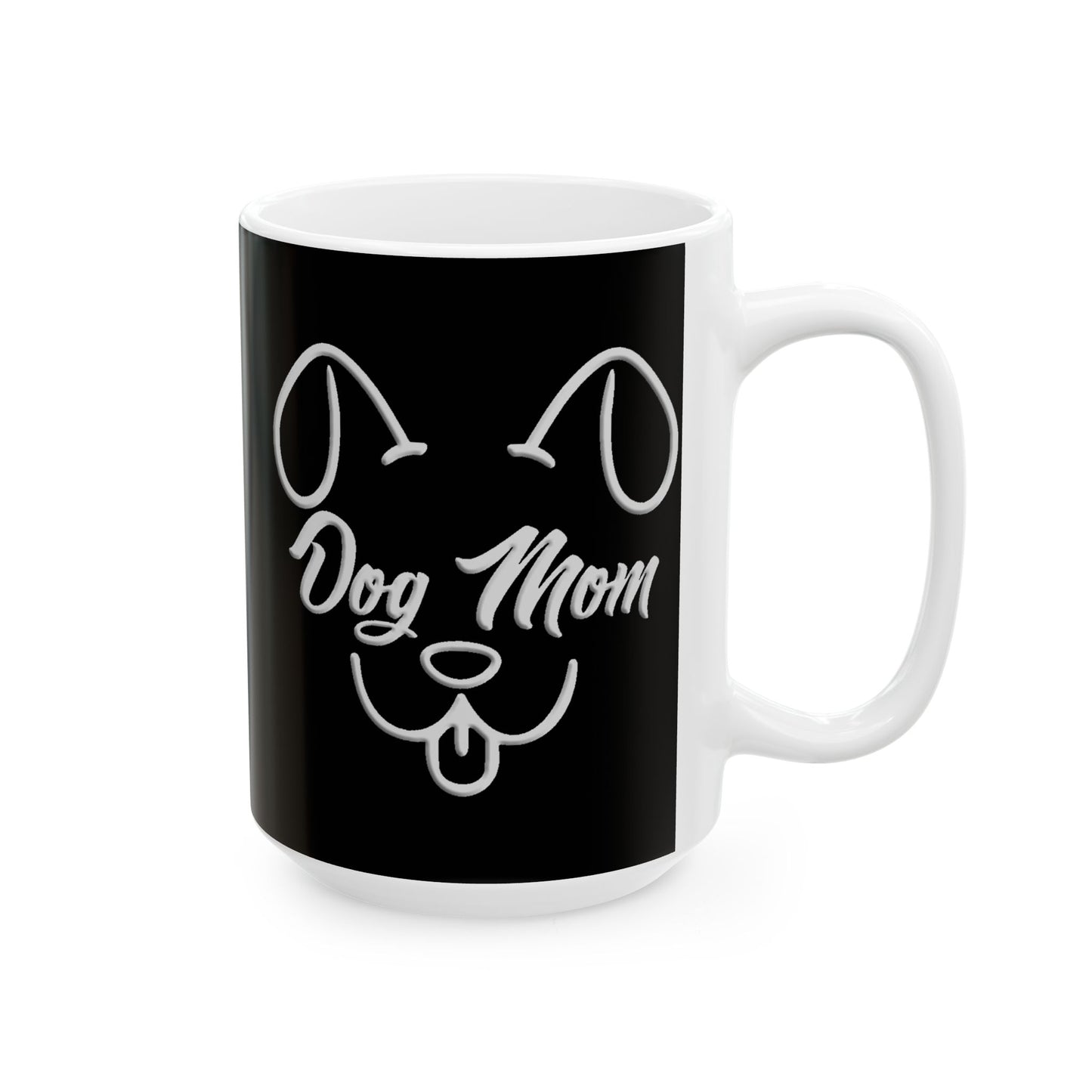 Dog Mom - Black Ceramic Coffee Mug - Stylish & Durable (11oz, 15oz)