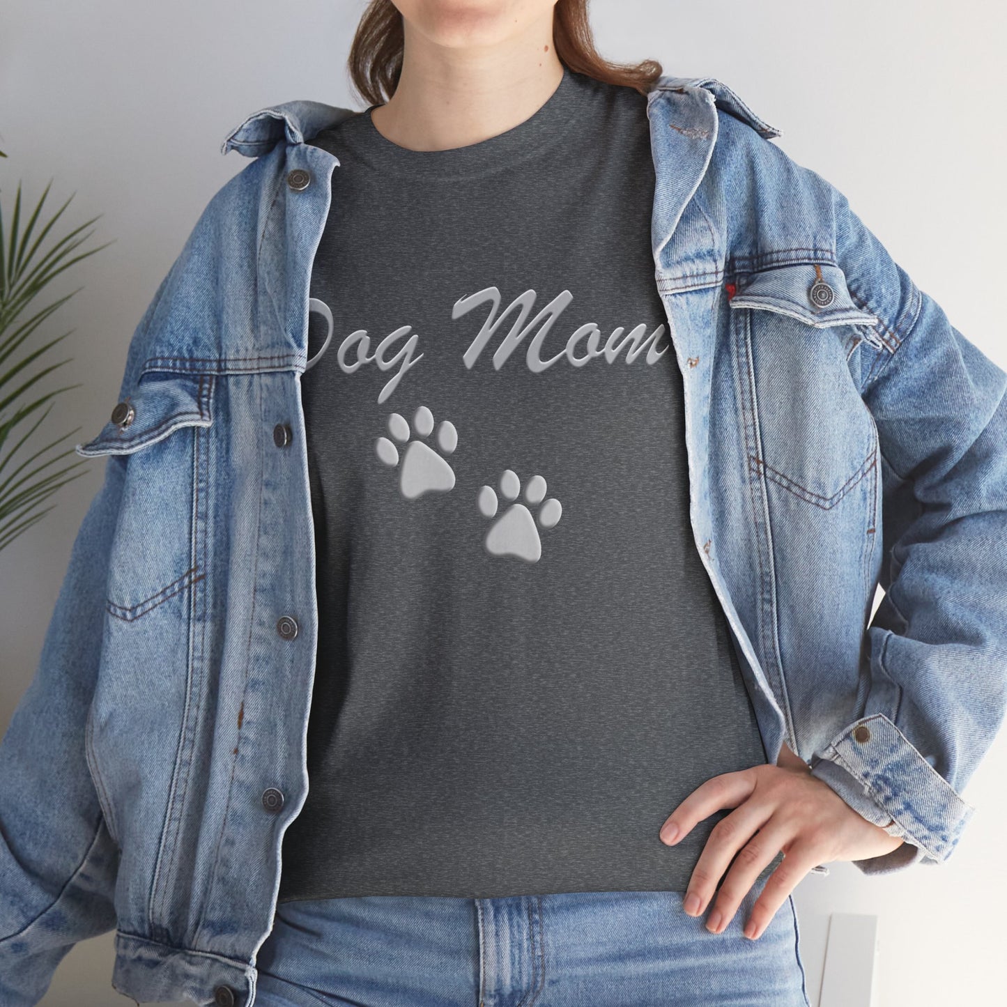 Dog Mom Paw Women's Heavy Cotton Tee