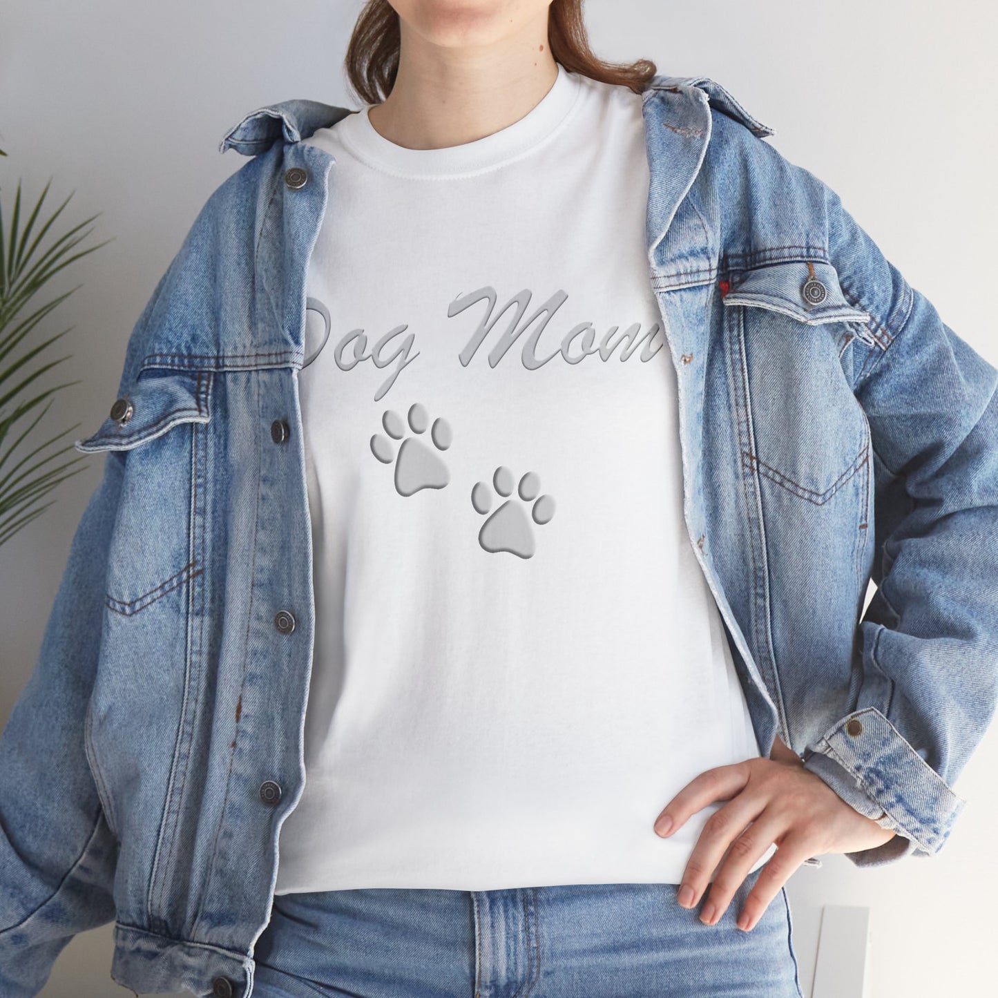 Dog Mom Paw Women's Heavy Cotton Tee