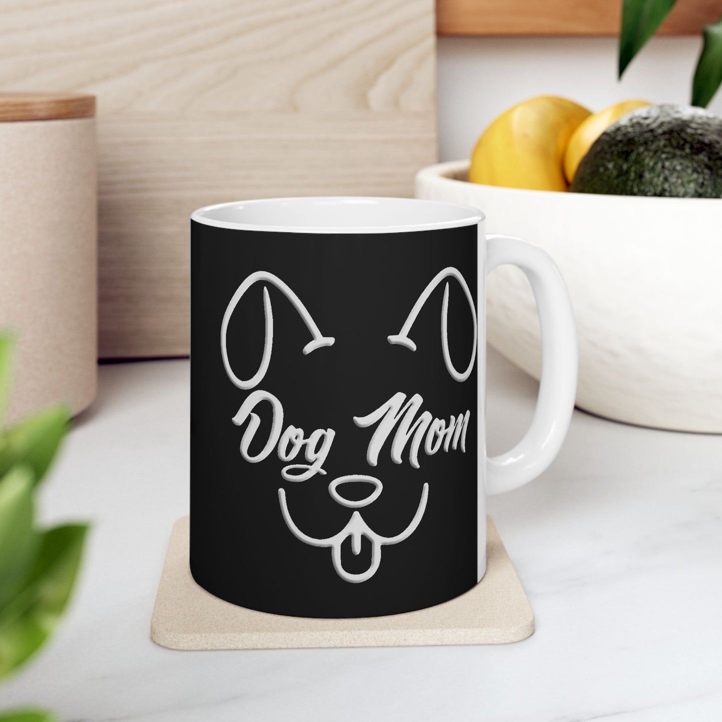 Dog Mom - Black Ceramic Coffee Mug - Stylish & Durable (11oz, 15oz)