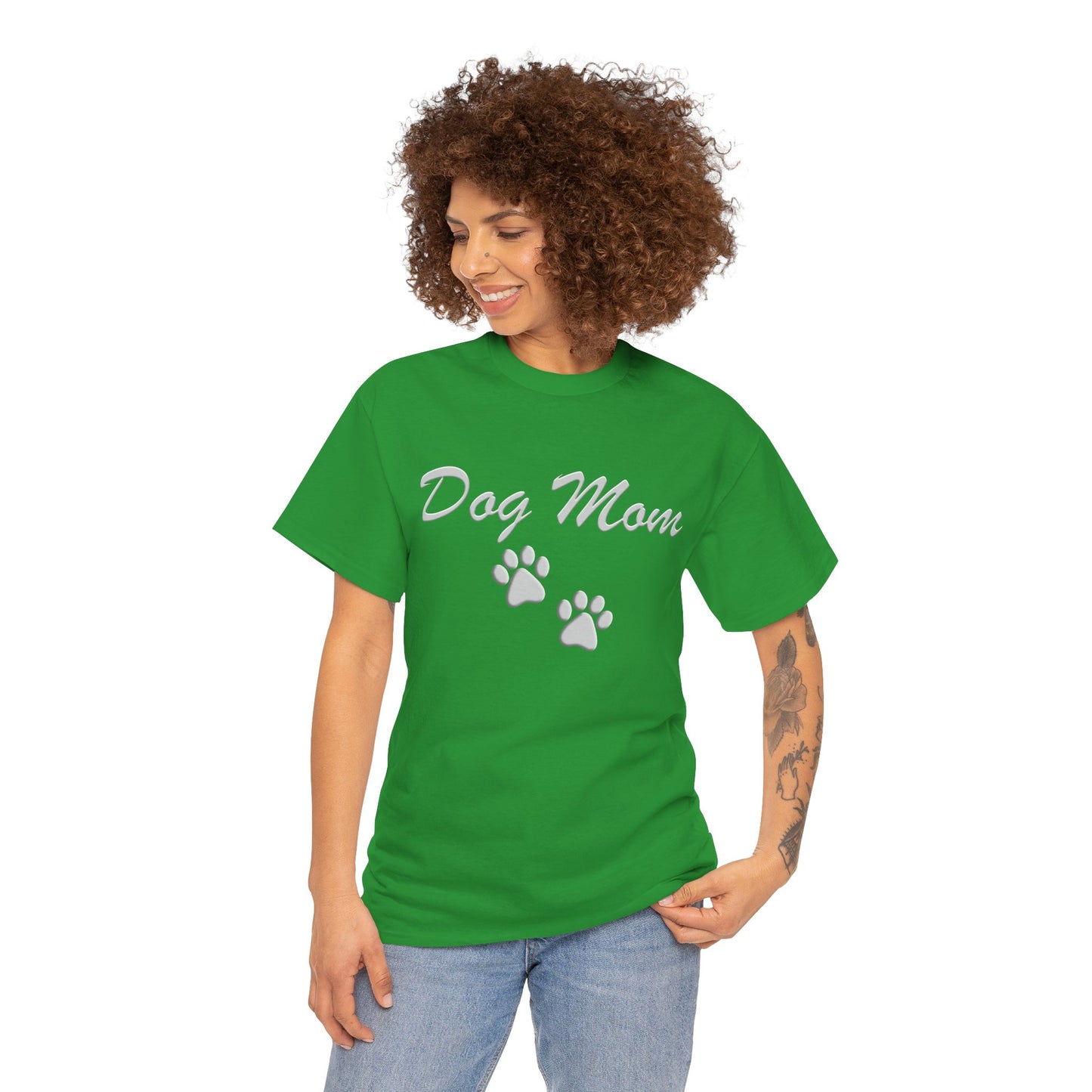 Dog Mom Paw Women's Heavy Cotton Tee