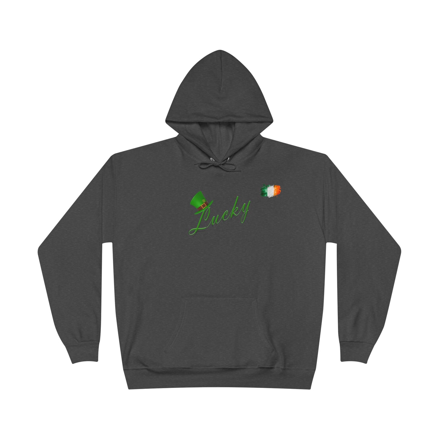 Saint Patrick's Day "Lucky" Ireland Flag Unisex EcoSmart® Pullover Hoodie Sweatshirt