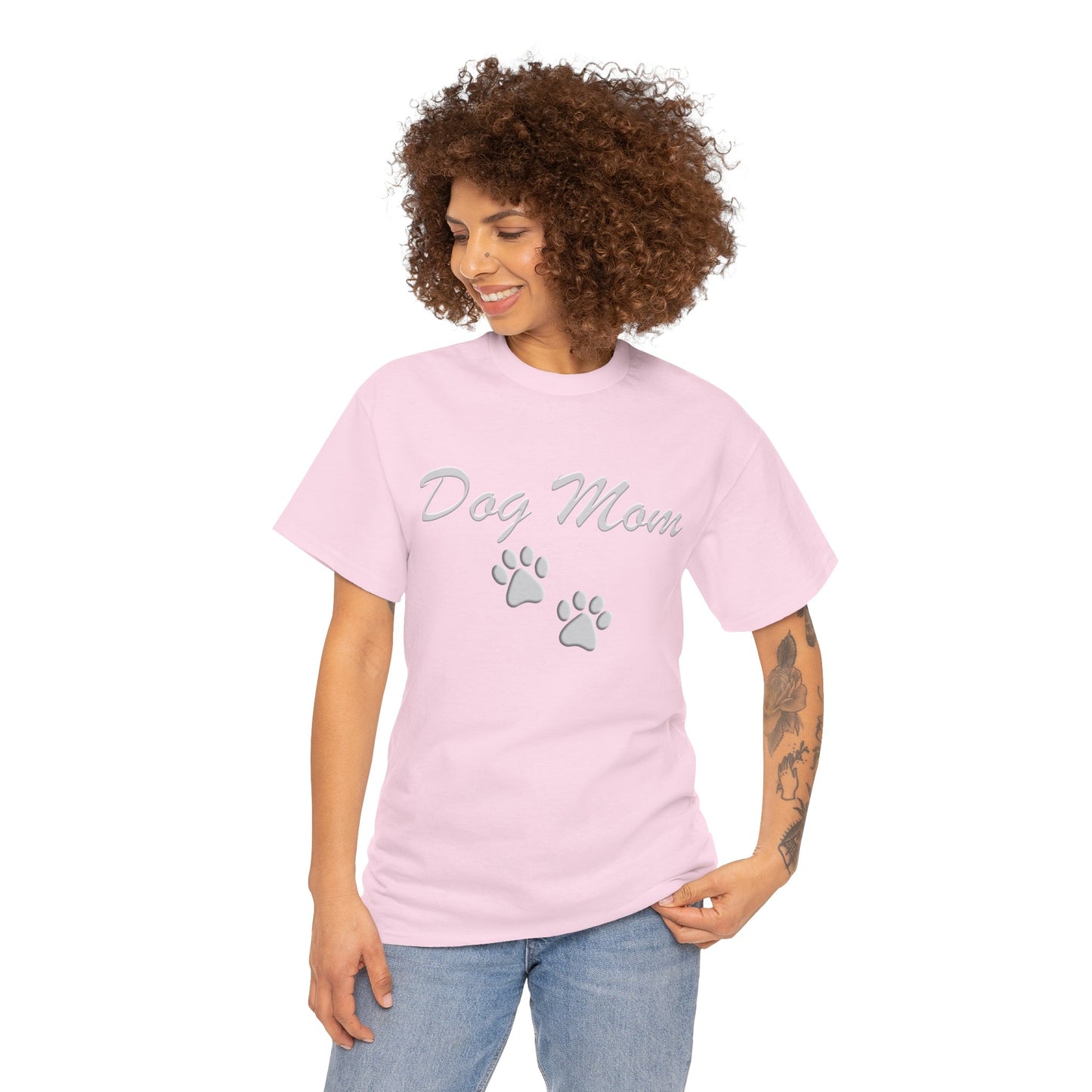 Dog Mom Paw Women's Heavy Cotton Tee