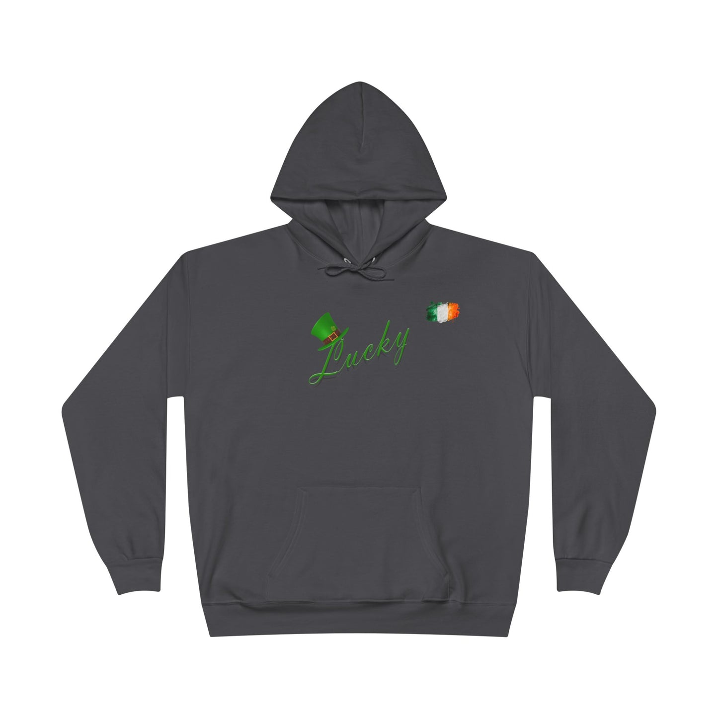 Saint Patrick's Day "Lucky" Ireland Flag Unisex EcoSmart® Pullover Hoodie Sweatshirt