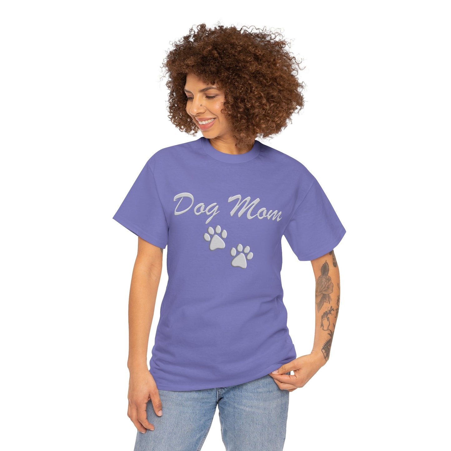 Dog Mom Paw Women's Heavy Cotton Tee