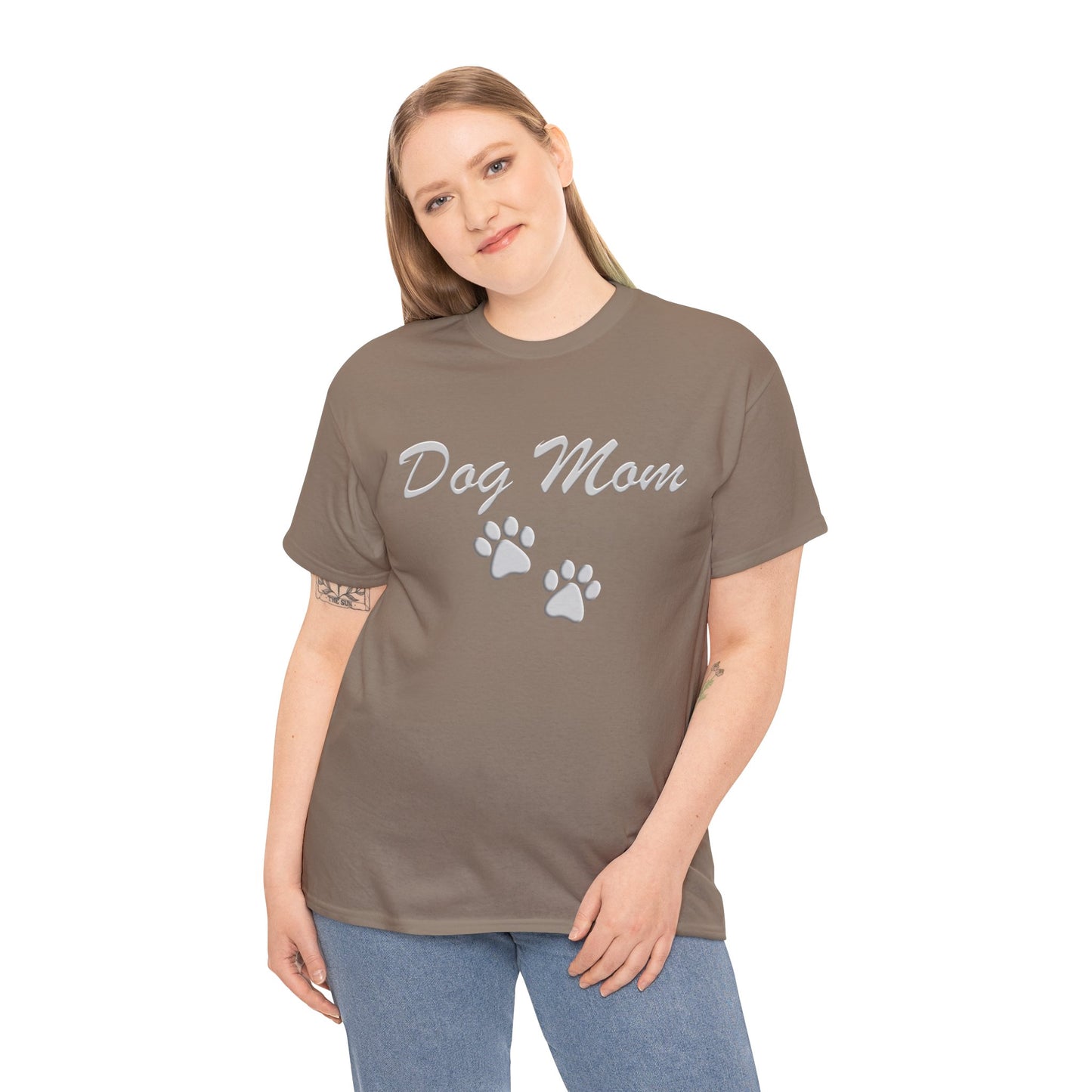 Dog Mom Paw Women's Heavy Cotton Tee