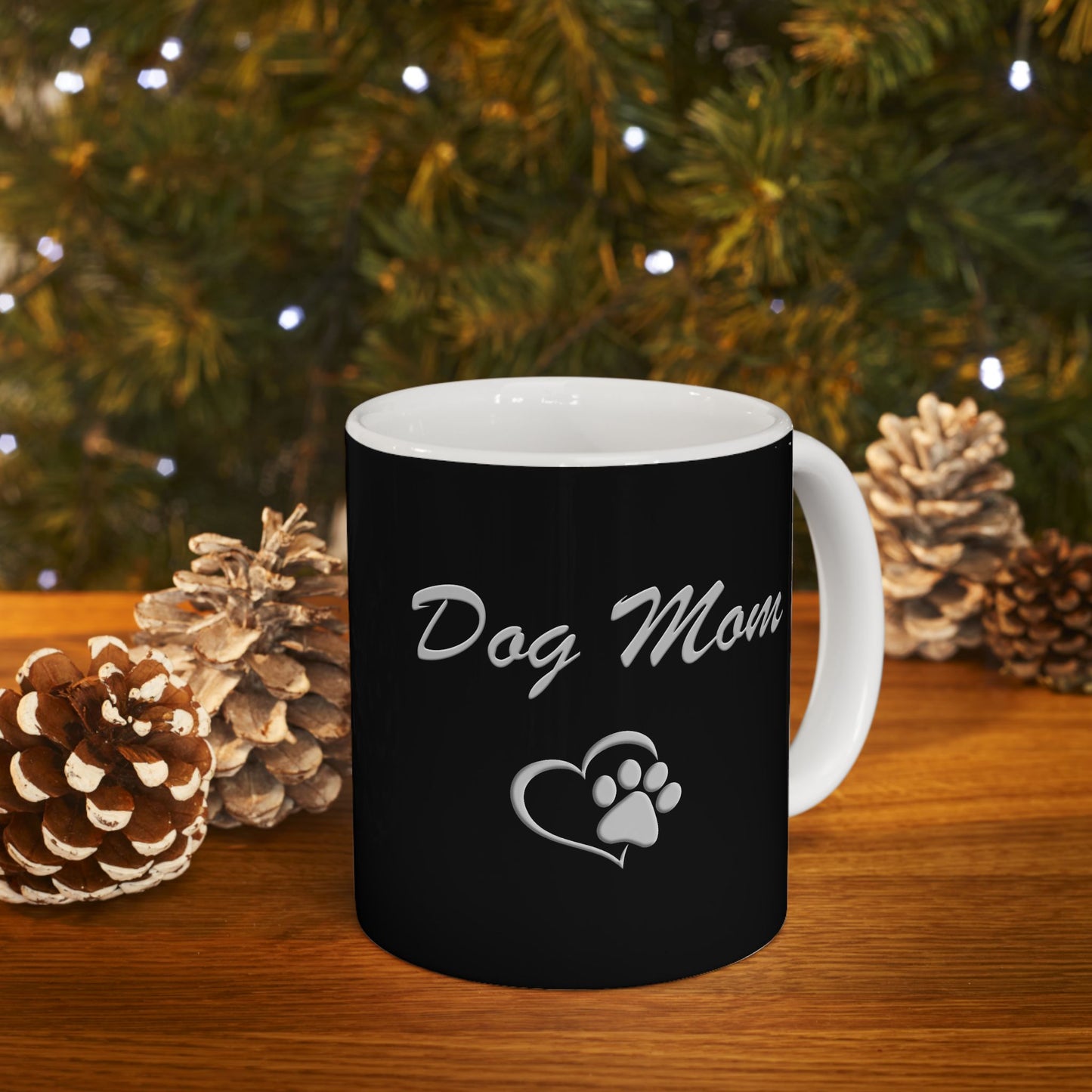 Dog Mom Black Ceramic Coffee Mug Stylish & Durable (11oz, 15oz)