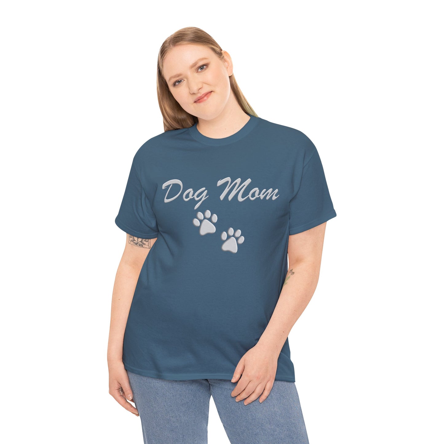 Dog Mom Paw Women's Heavy Cotton Tee