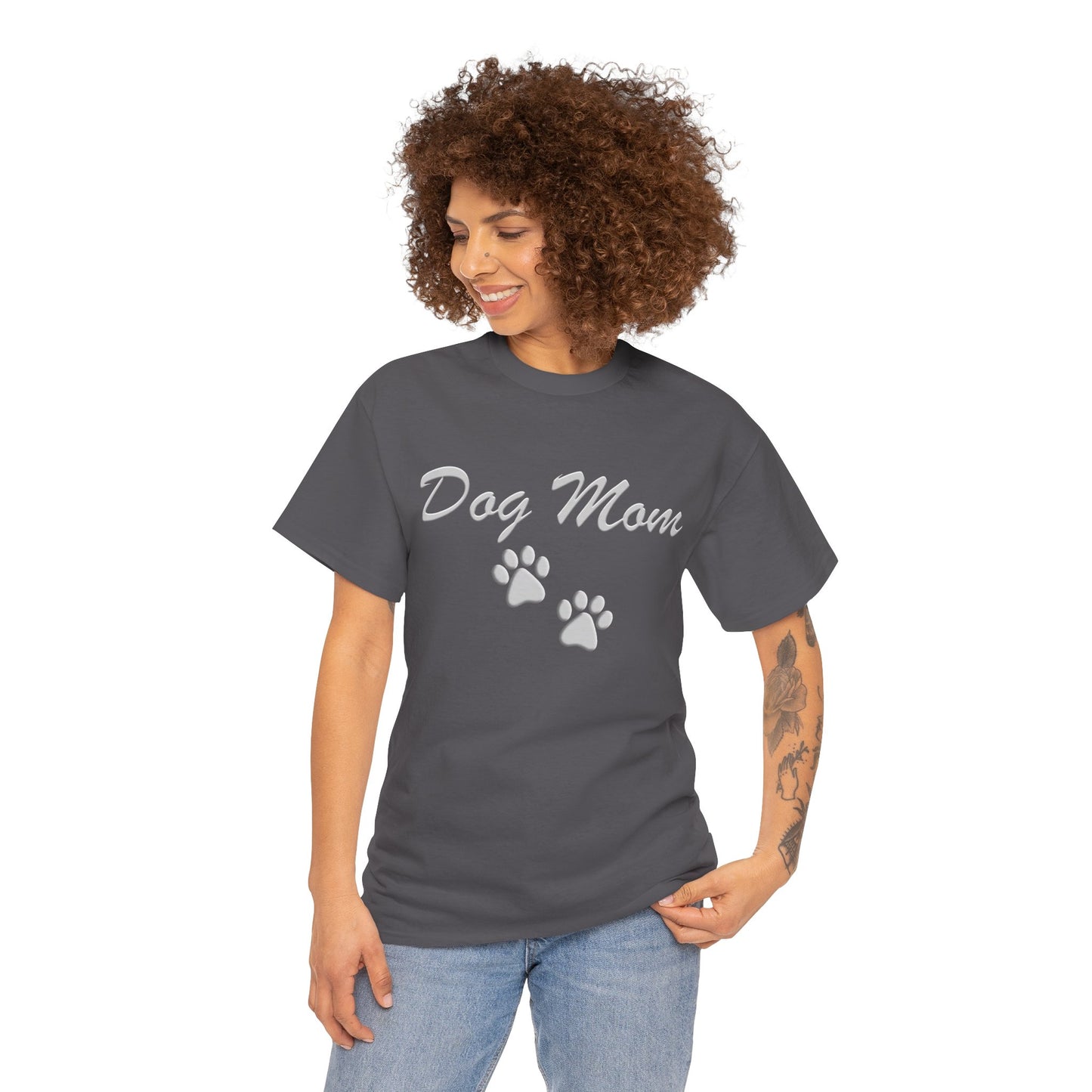 Dog Mom Paw Women's Heavy Cotton Tee