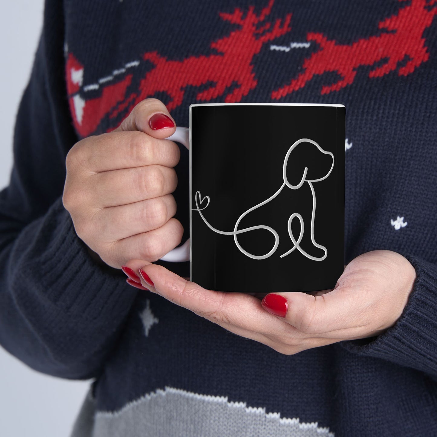 Dog Mom Black Ceramic Coffee Mug Stylish & Durable (11oz, 15oz)