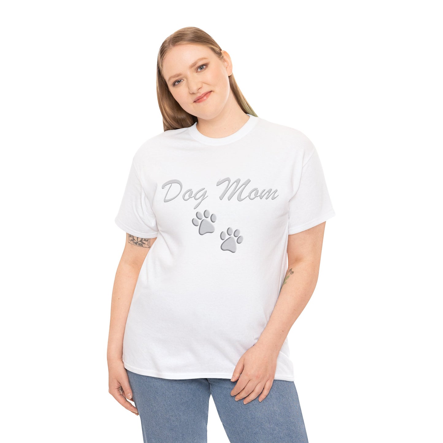 Dog Mom Paw Women's Heavy Cotton Tee