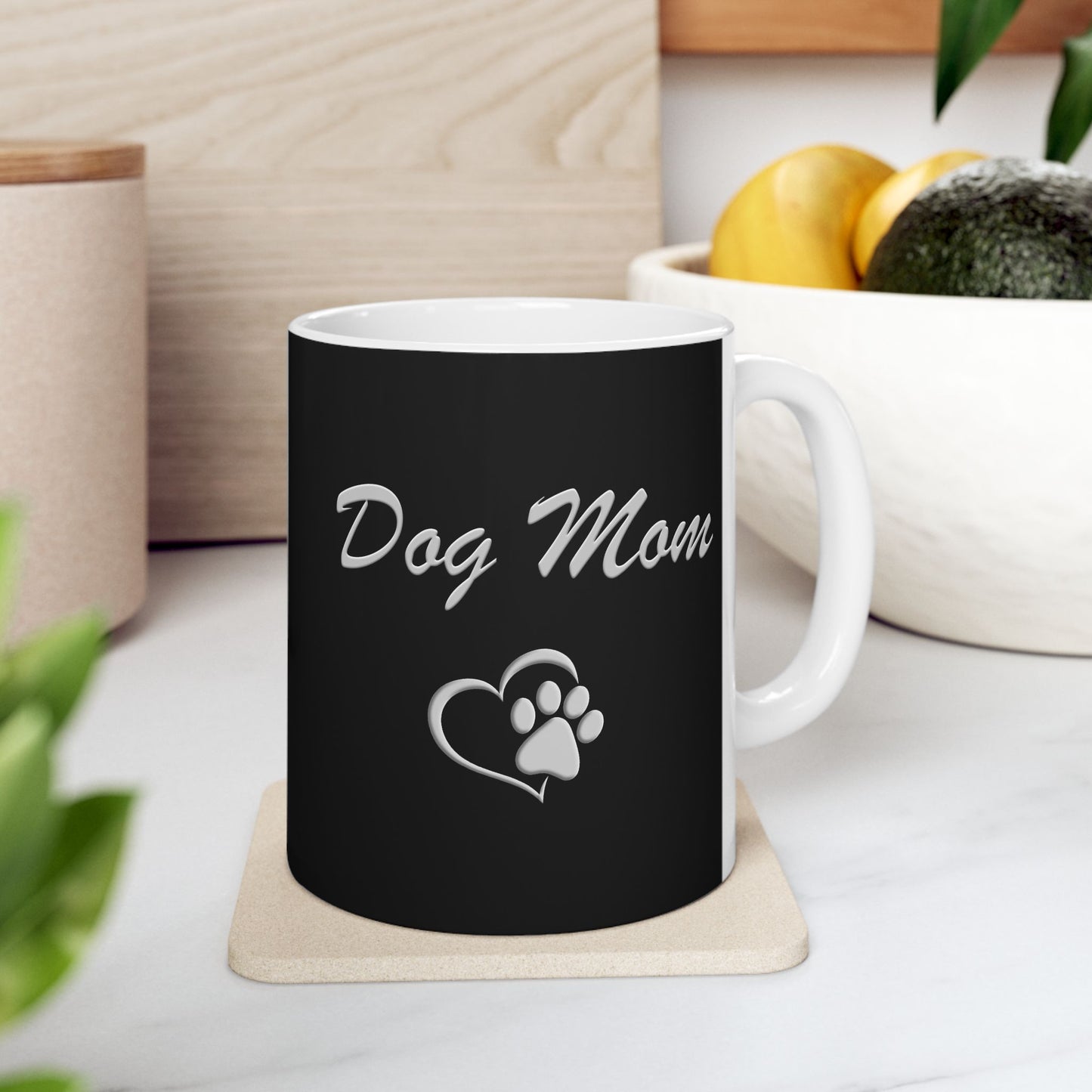 Dog Mom Black Ceramic Coffee Mug Stylish & Durable (11oz, 15oz)