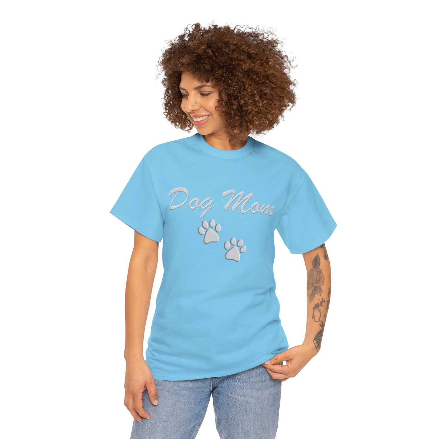 Dog Mom Paw Women's Heavy Cotton Tee