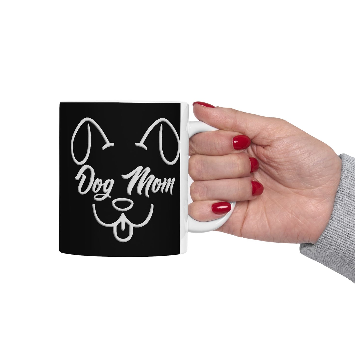 Dog Mom - Black Ceramic Coffee Mug - Stylish & Durable (11oz, 15oz)