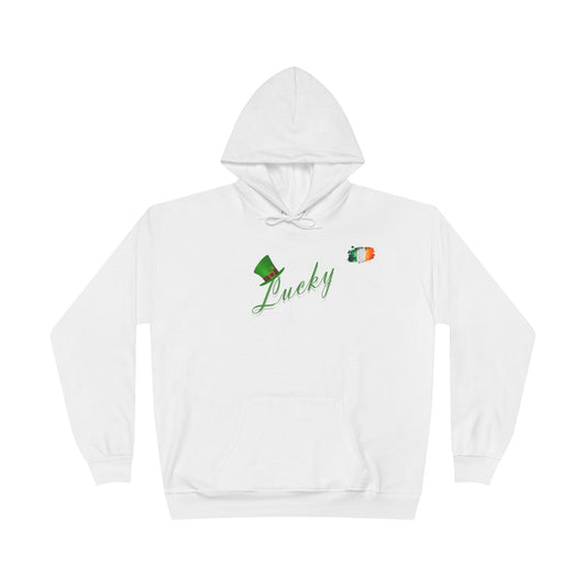 Saint Patrick's Day "Lucky" Ireland Flag Unisex EcoSmart® Pullover Hoodie Sweatshirt