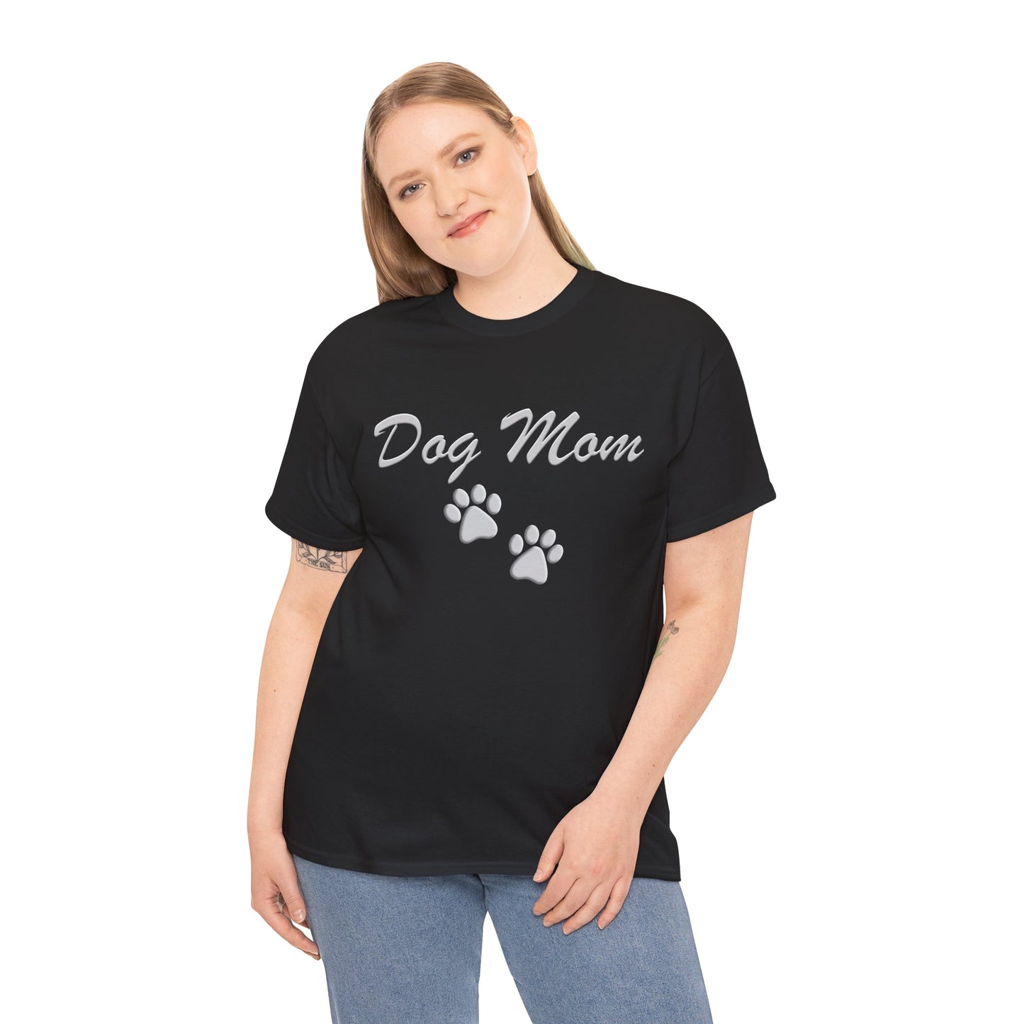 Dog Mom Paw Women's Heavy Cotton Tee