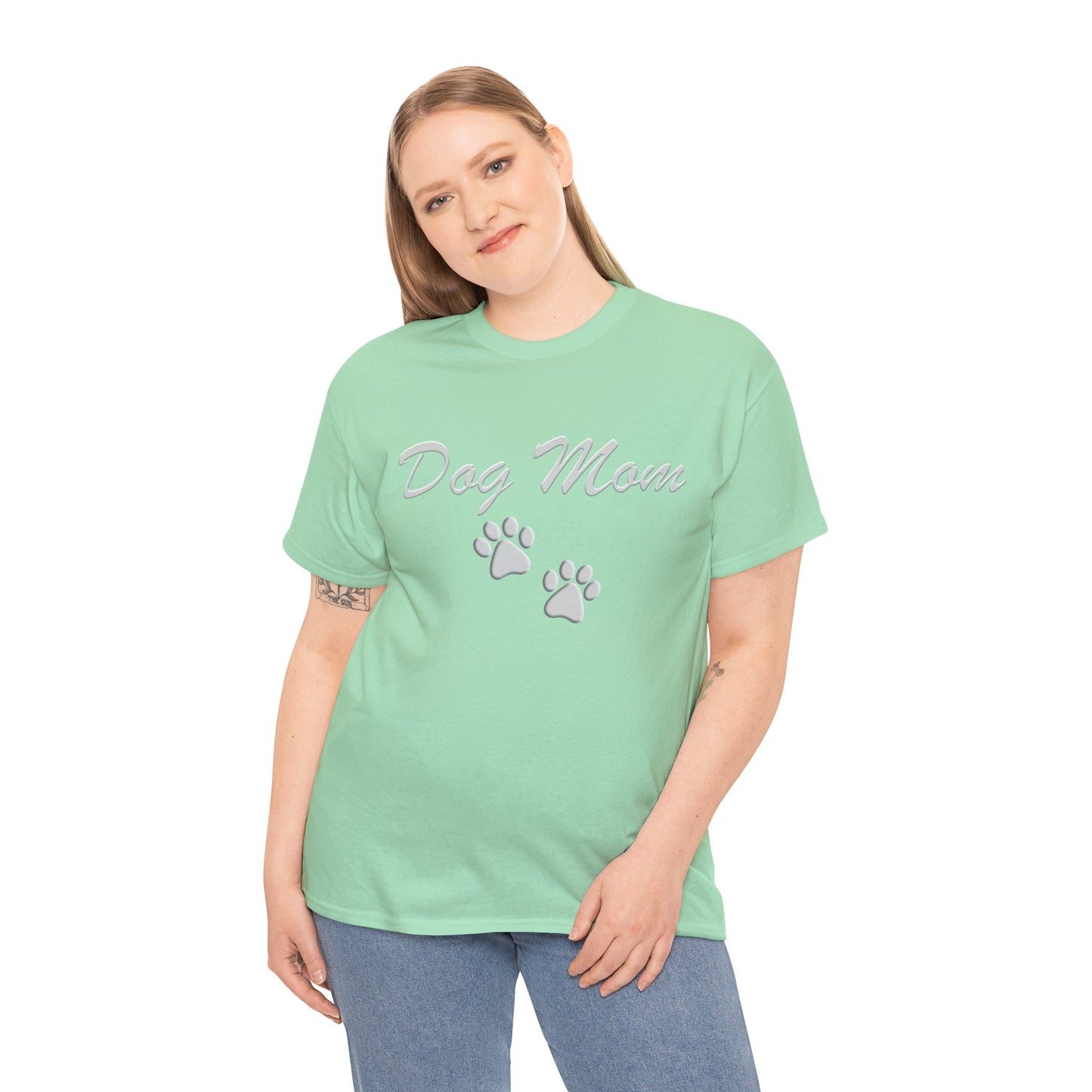 Dog Mom Paw Women's Heavy Cotton Tee