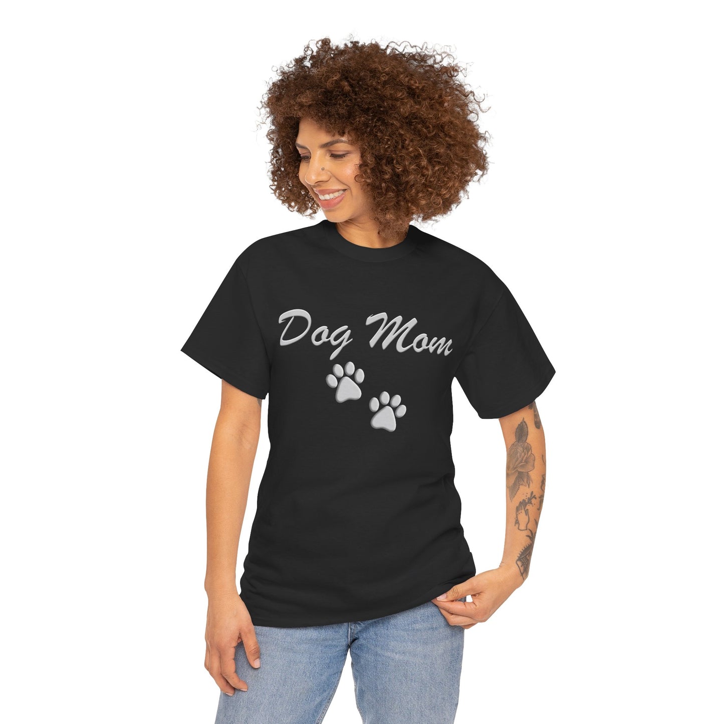 Dog Mom Paw Women's Heavy Cotton Tee