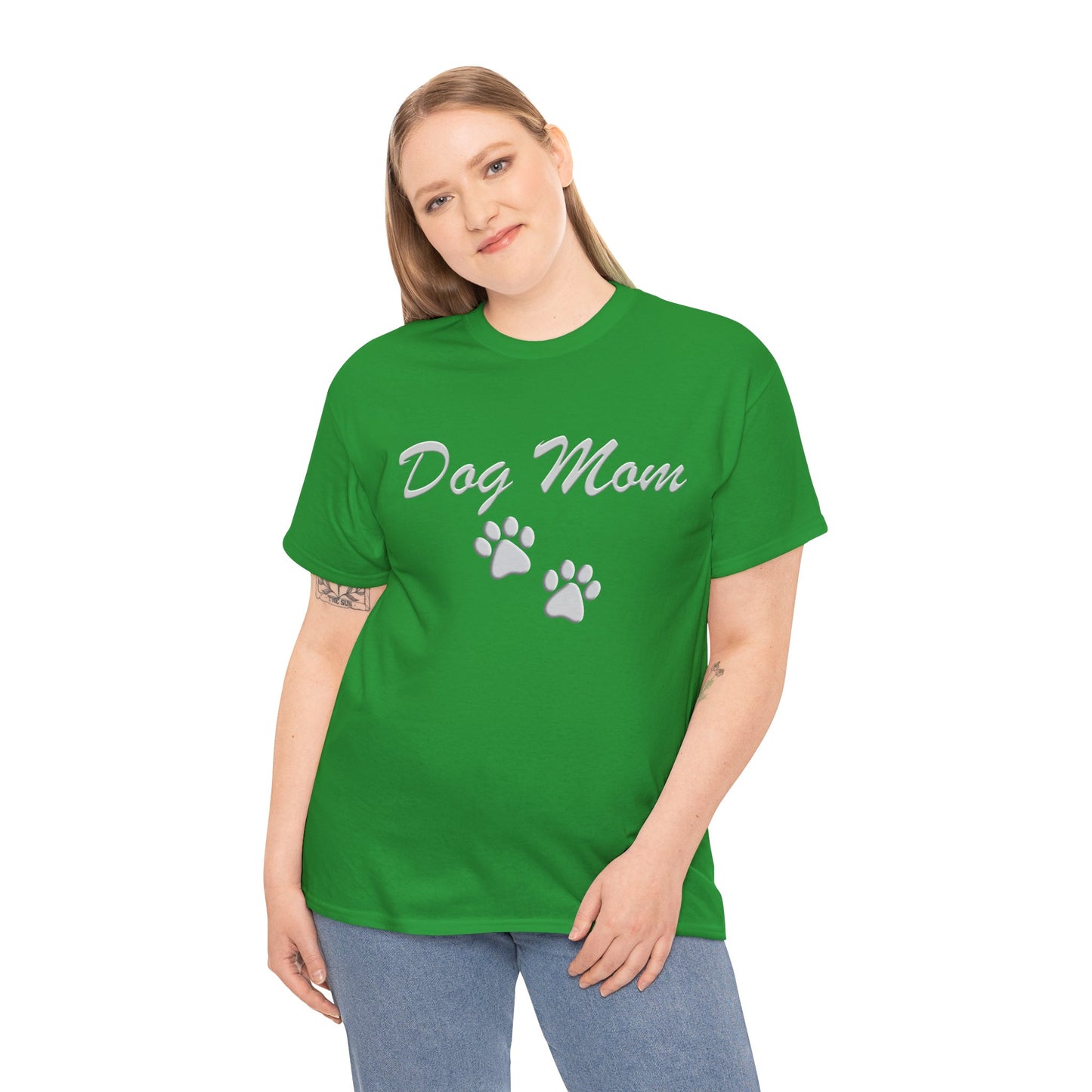 Dog Mom Paw Women's Heavy Cotton Tee