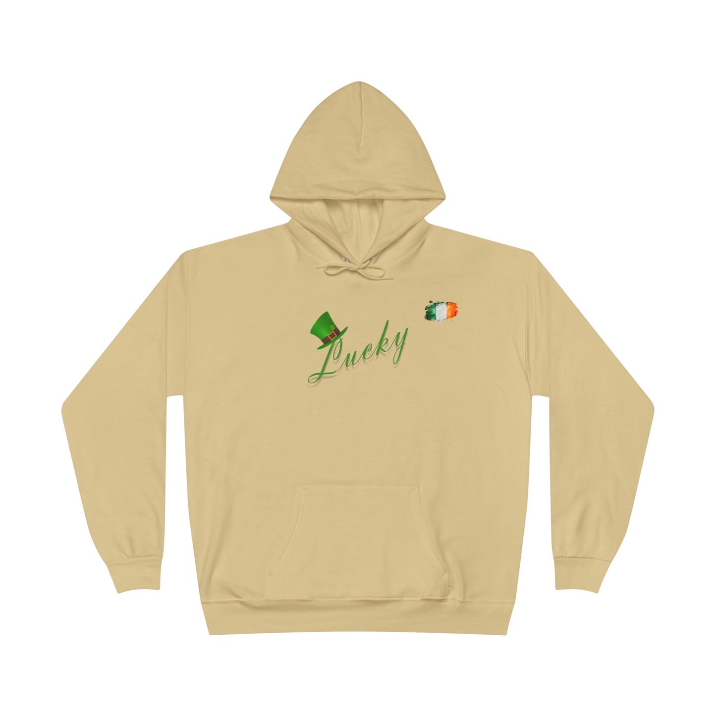 Saint Patrick's Day "Lucky" Ireland Flag Unisex EcoSmart® Pullover Hoodie Sweatshirt